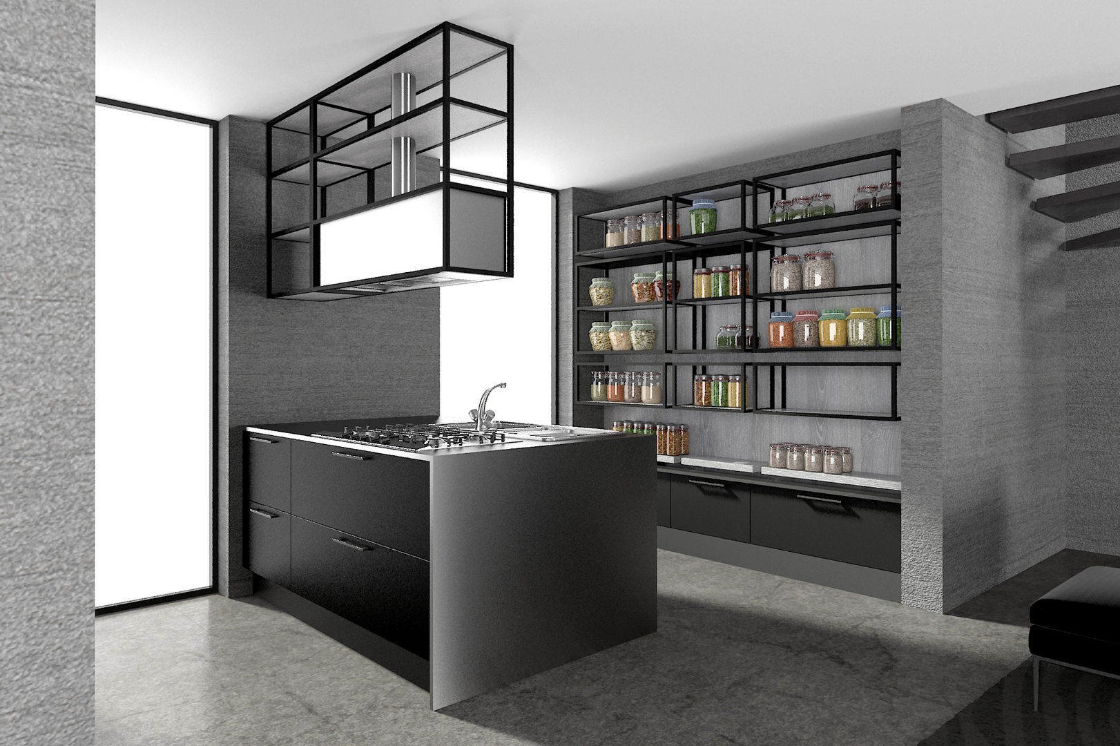 LOFT, Graphosds Graphosds Industrial style kitchen Cabinets & shelves