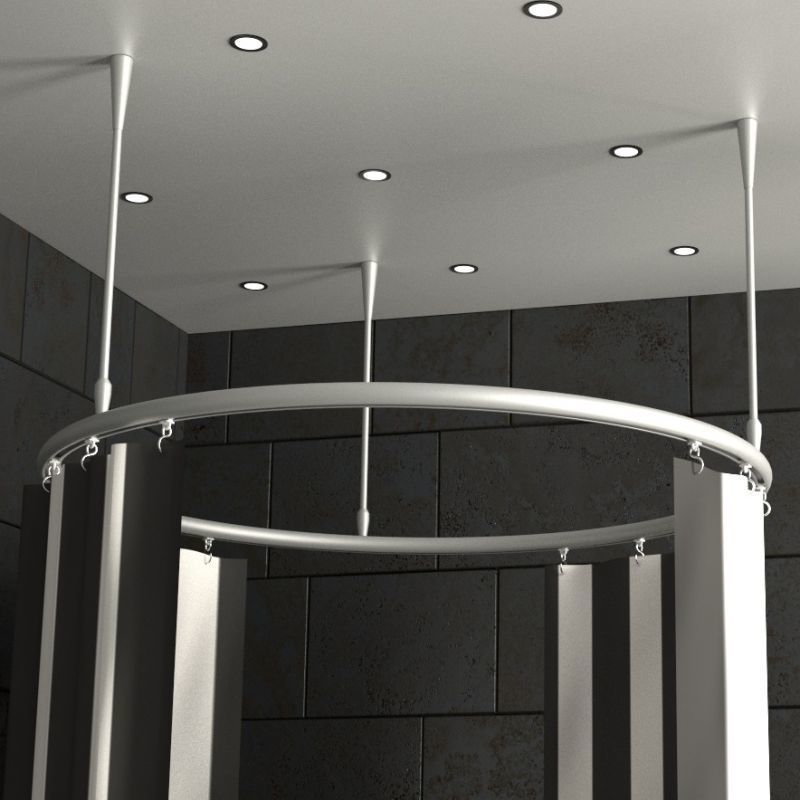 Duschstange rund im Vollkreis mit Deckenabhängung homify Moderne Badezimmer Wannen und Duschen