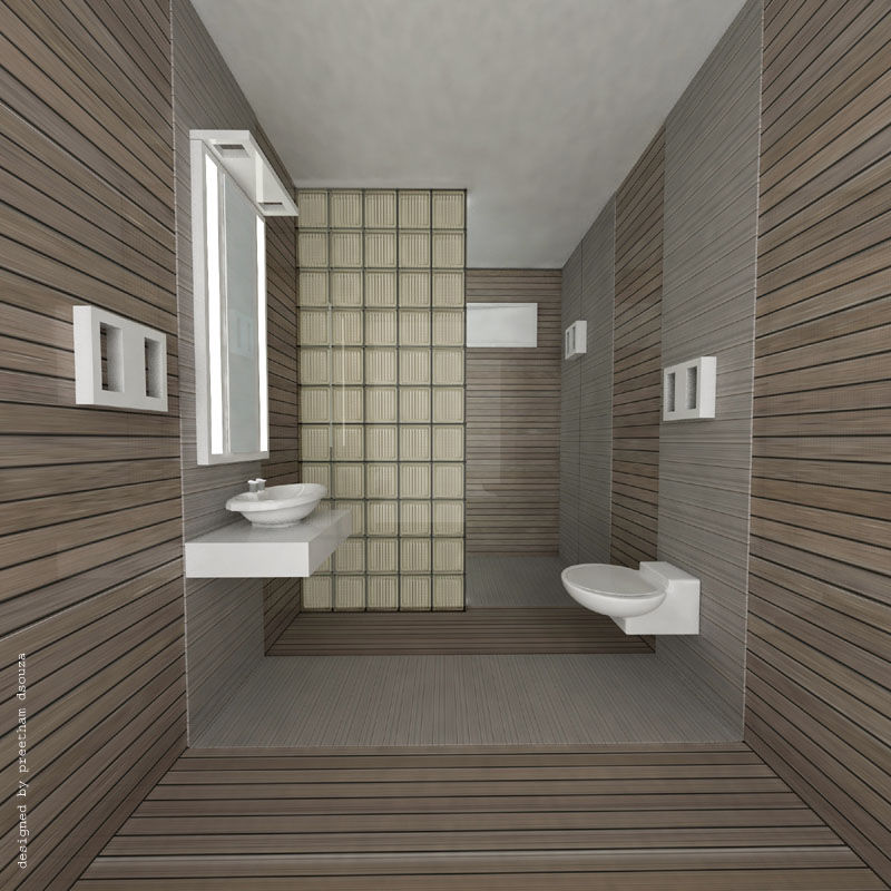 Bathroom Interiors, Preetham Interior Designer Preetham Interior Designer Phòng tắm phong cách tối giản