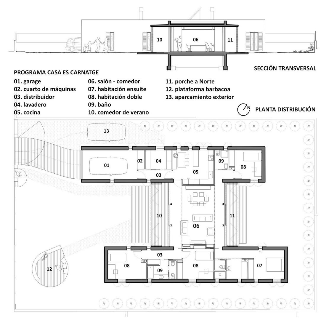 PLANTA Y SECCIÓN homify Casas modernas: Ideas, imágenes y decoración
