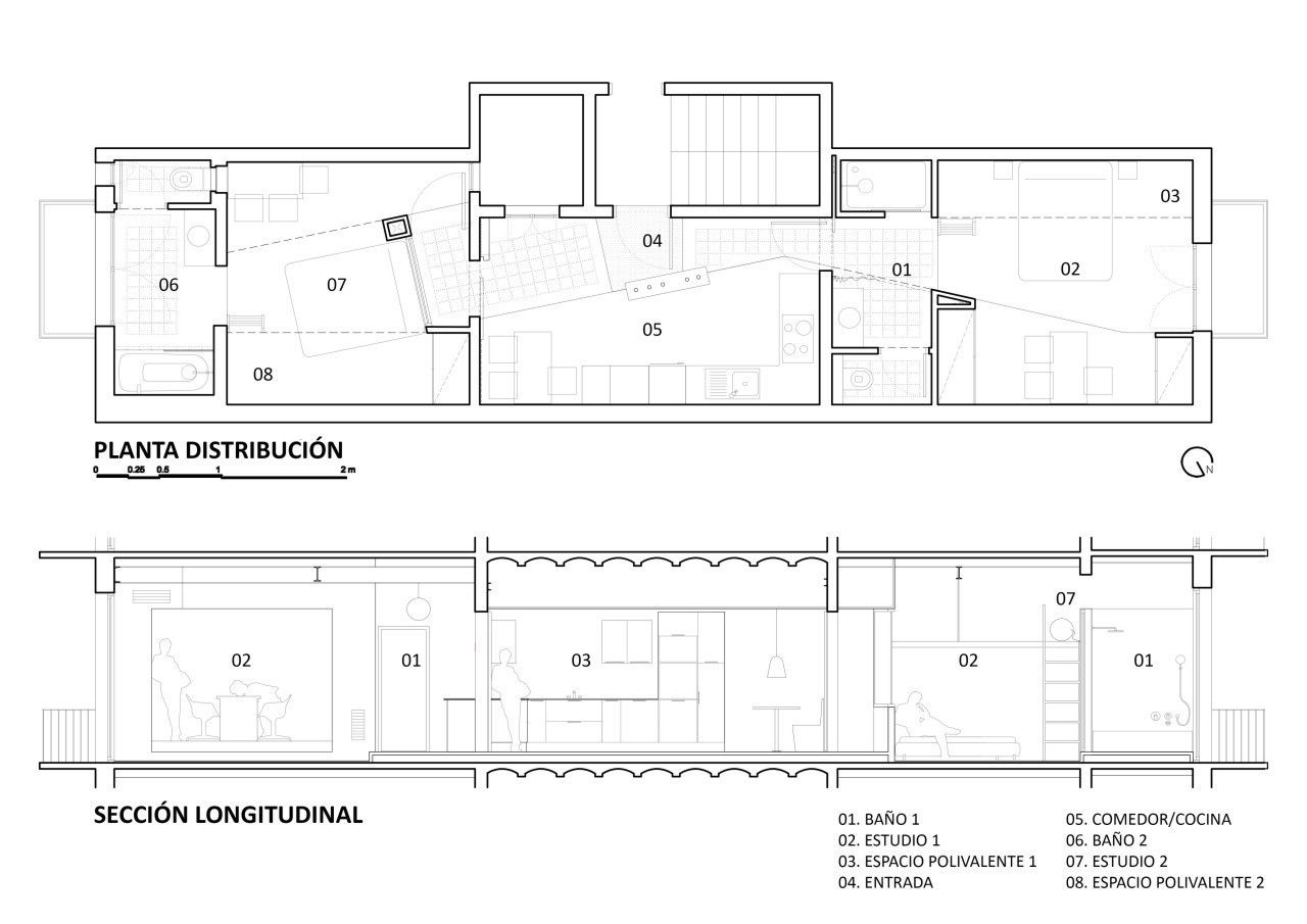 PLANTA Y SECCIÓN Miel Arquitectos