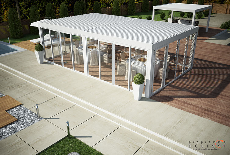 BIOSHADE AUTOPORTANTE, Tenda Service S.r.l. Tenda Service S.r.l. Garden design ideas Greenhouses & pavilions