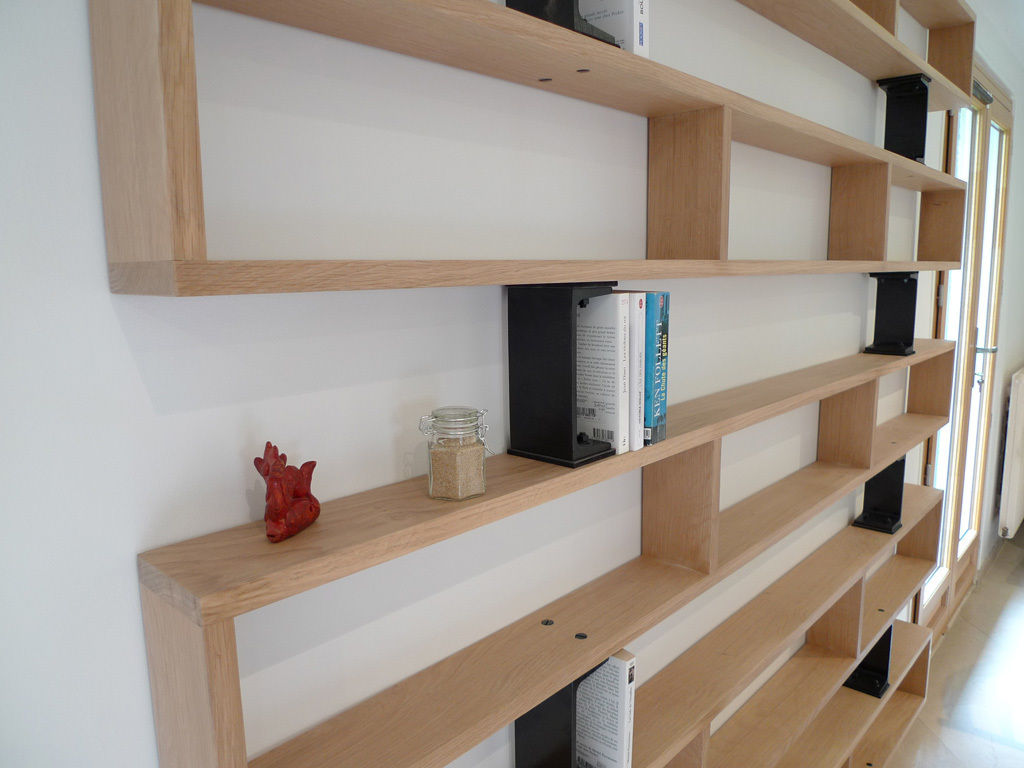 Bibliothèque, Ateliers JOVIS Ateliers JOVIS غرفة المعيشة Shelves