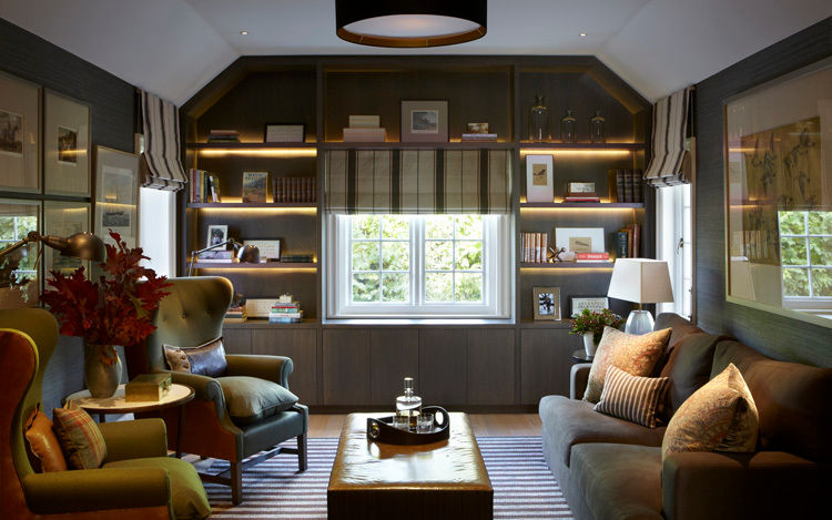 Country House, Hampshire, Helen Green Design Helen Green Design Landelijke woonkamers