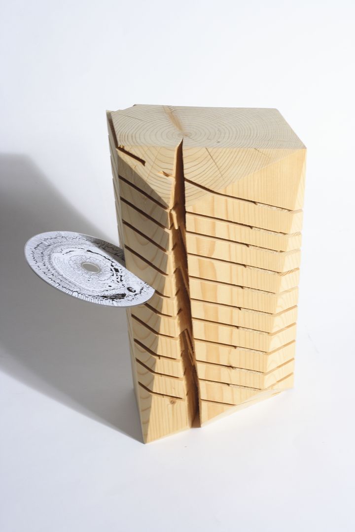 Wooden CD_Rack, Squaring Squaring Skandinavische Wohnzimmer Aufbewahrung