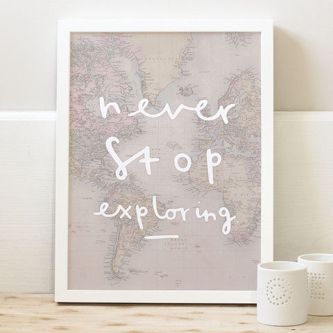 Never Stop Exploring Print Old English Company Otros espacios Cuadros y pinturas