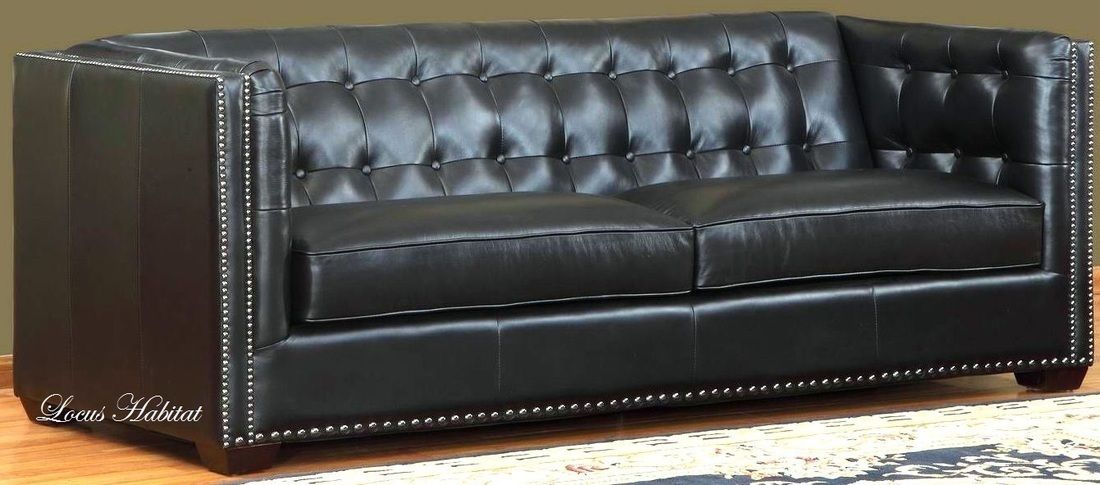 Black Leather Sofa from LOCUS HABITAT Locus Habitat Salones Sofás y sillones