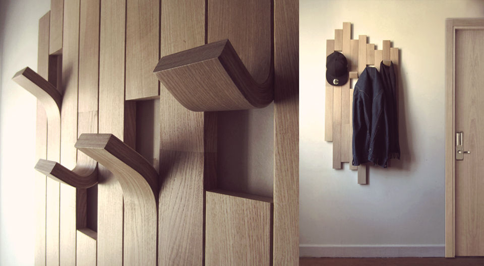 Hello & Goodbye, John Nouanesing John Nouanesing Staircase, Corridor and Hallway Clothes hooks & stands