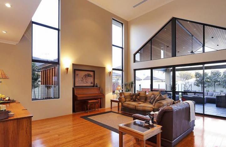 Double Height Living Room Adorn Interior Design Phòng khách phong cách mộc mạc