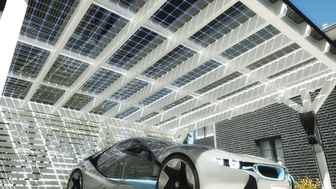Solar-Glas-Carport, Solarterrassen & Carportwerk GmbH Solarterrassen & Carportwerk GmbH Garage/Rimessa in stile moderno Garage/Rimessa