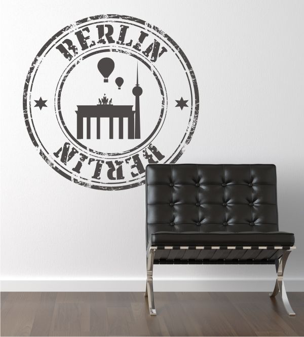 Stempel von Berlin als Wandtattoo www.wandtattoo-home.de Ausgefallene Wohnzimmer Accessoires und Dekoration