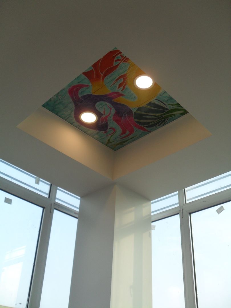 Decorative Glass Ceiling Panels YBM Tasarım Dekoratif Cam Paneller 室内花园 玻璃 室內景觀