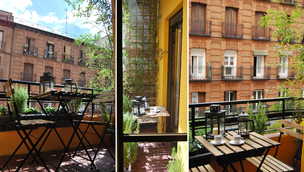Apartamento en Chamberí, Madrid, CarlosSobrinoArquitecto CarlosSobrinoArquitecto Eclectische balkons, veranda's en terrassen