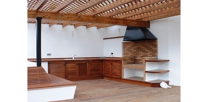 Barbecue FG ARQUITECTES Moderne balkons, veranda's en terrassen