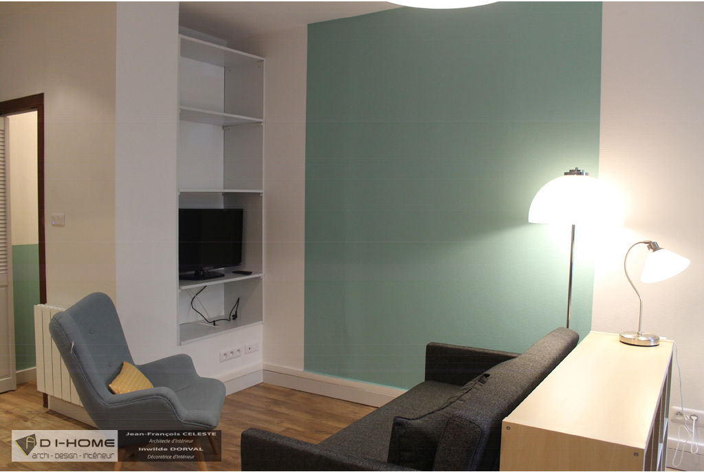 Appartement locatif T2 à Strasbourg, Agence ADI-HOME Agence ADI-HOME Salas de estilo ecléctico