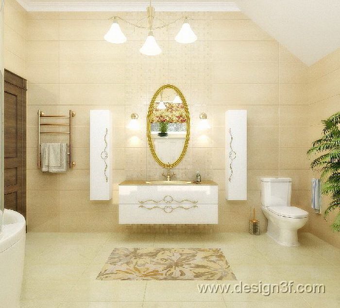 Дом 200 м2 г. Москва, студия Design3F студия Design3F Baños de estilo clásico