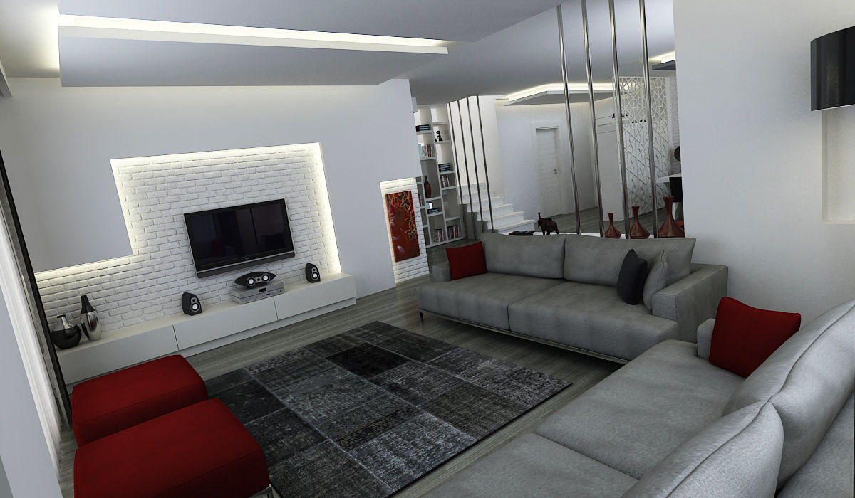 E.K. EVİ, Niyazi Özçakar İç Mimarlık Niyazi Özçakar İç Mimarlık Modern living room