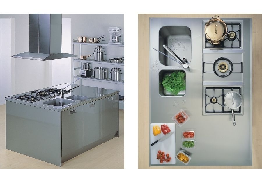 Kipro kitchen cucina professionale, bettini design bettini design インダストリアルデザインの キッチン