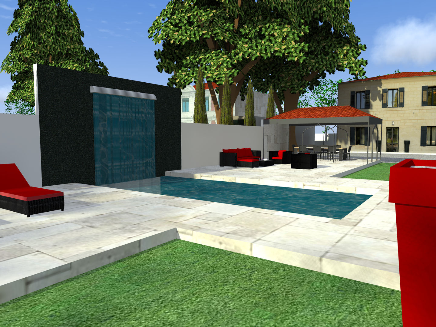 Création d'une piscine en 2 espaces distincts, AZ Createur d'intérieur AZ Createur d'intérieur 모던스타일 수영장