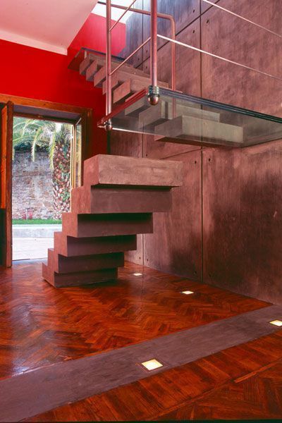 Stairs|wordwide 2004/2014 EMC | Architects Workshop Ingresso, Corridoio & Scale in stile moderno Scale,Legna,Arancia,Interior design,Mattone,Costruzione,Color legno,Pavimentazione,Pavimento,Sala