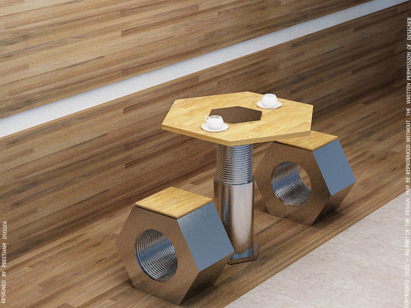 Nut & Bolt Coffee table Preetham Interior Designer Patios & Decks Furniture