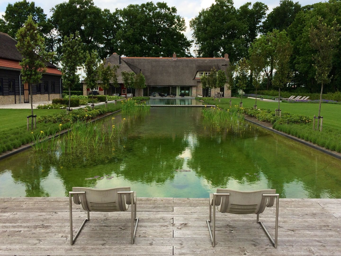 Landschappelijke tuin met Zwemvijver, Stam Hoveniers Stam Hoveniers สระว่ายน้ำ สระว่ายน้ำ