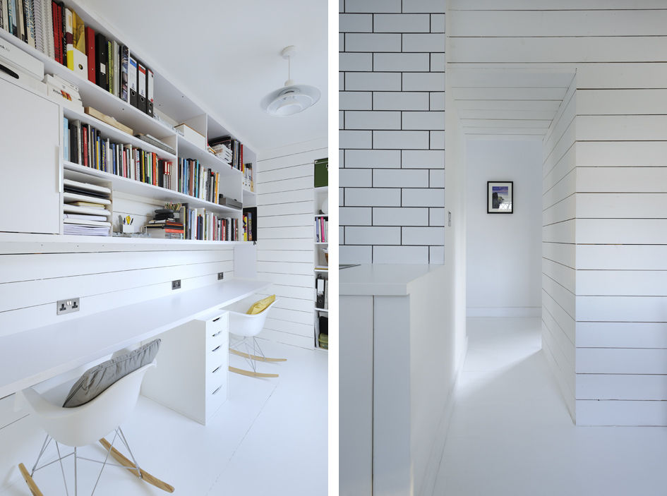 Heath Cottage Office homify Modern Study Room and Home Office refurbishment,renovation,cottage,scotland,white,scandinavian,timber,office,tile