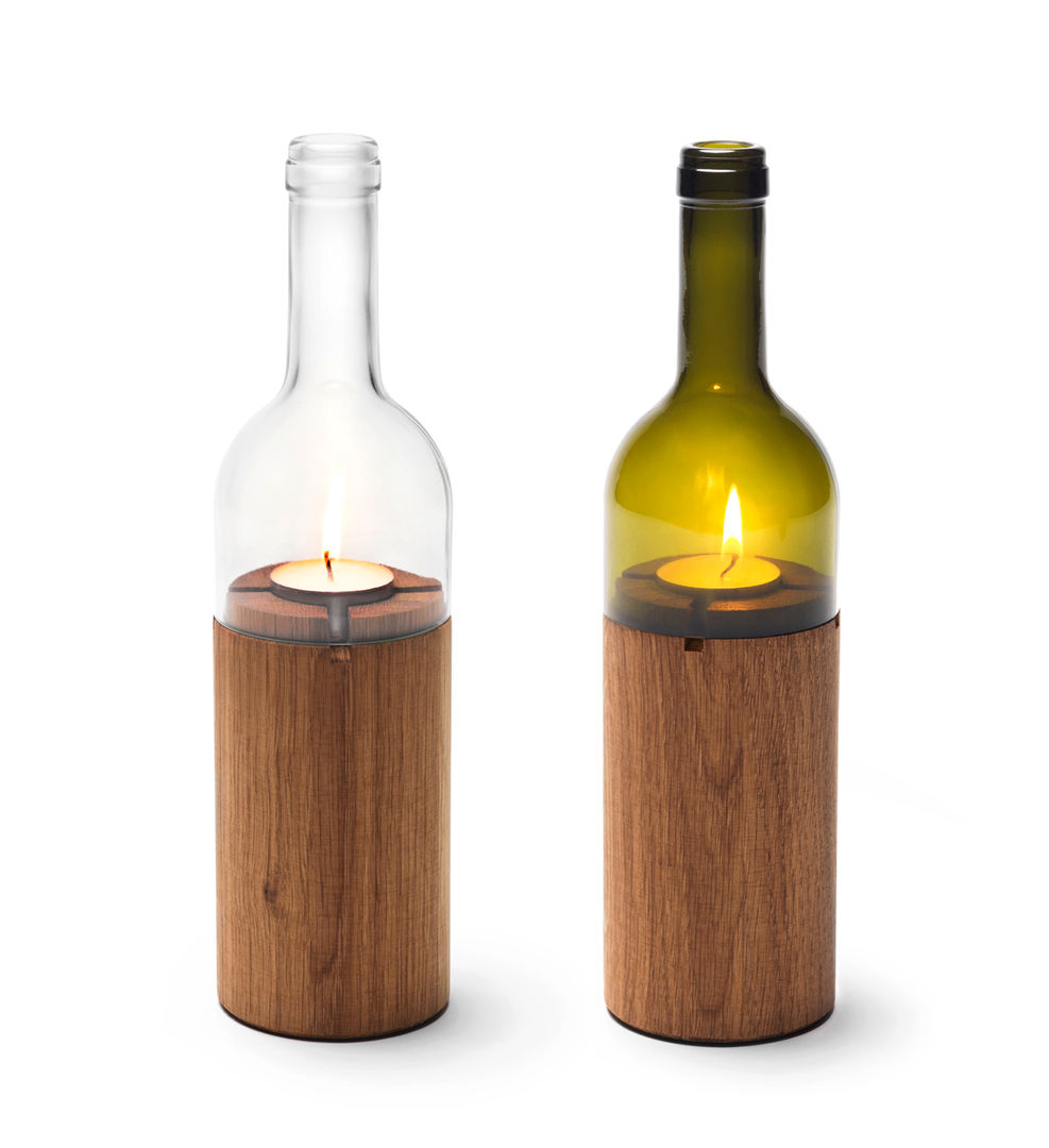 Weinlicht: Windlicht im Flaschendesign, Jette Scheib Design Jette Scheib Design Scandinavian style dining room Accessories & decoration