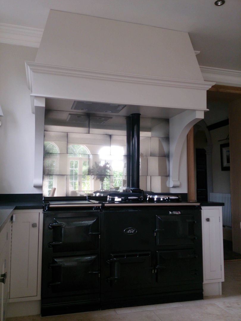 Antique Mirror Glass Tiles For Aga Splashback Mirrorworks, The Antique Mirror Glass Company Modern Kitchen