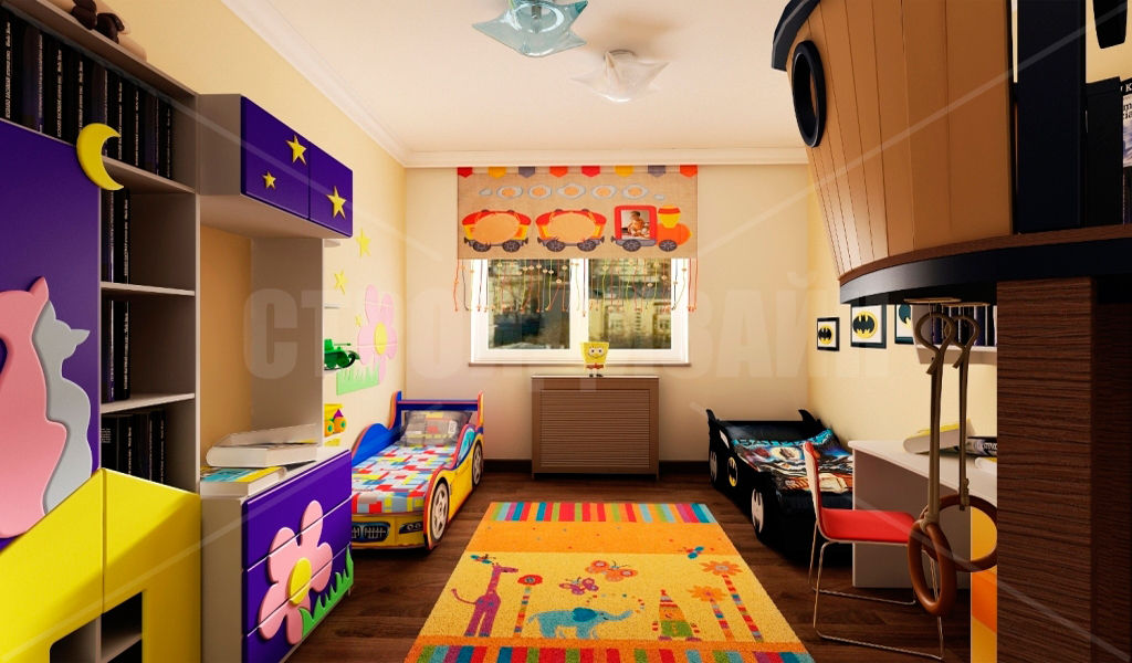 дизайн интерьера трехкомнатной квартиры, СТРОЙДИЗАЙН СТРОЙДИЗАЙН Habitaciones para niños de estilo moderno