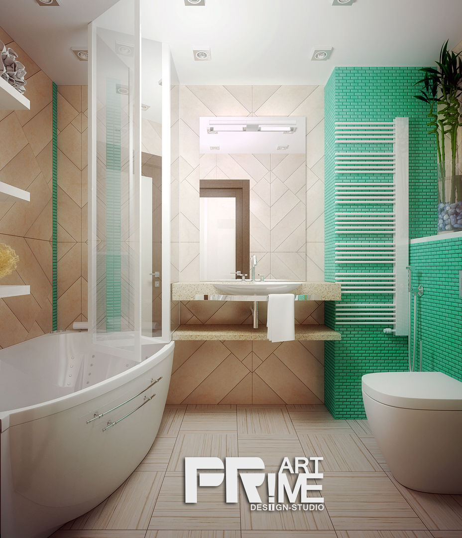 Проект квартиры для молодоженов, "PRimeART" 'PRimeART' Tropical style bathroom
