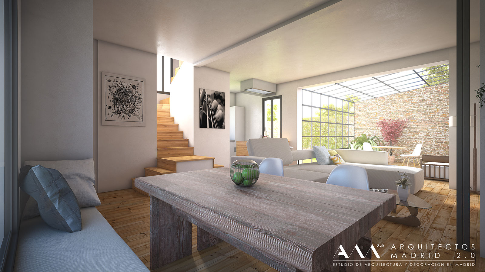 Proyecto para reforma integral de chalet en Madrid, Arquitectos Madrid 2.0 Arquitectos Madrid 2.0 Industrial style living room