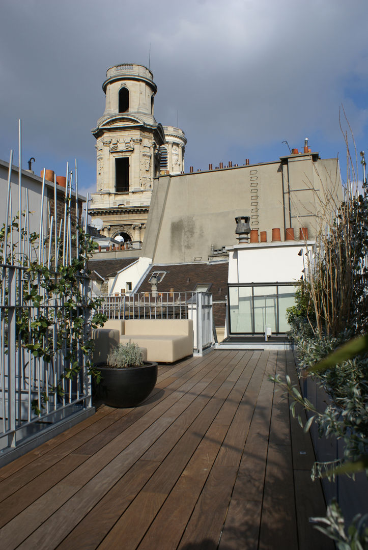 Appartement Paris VI, Atelier TO-AU Atelier TO-AU Modern balcony, veranda & terrace