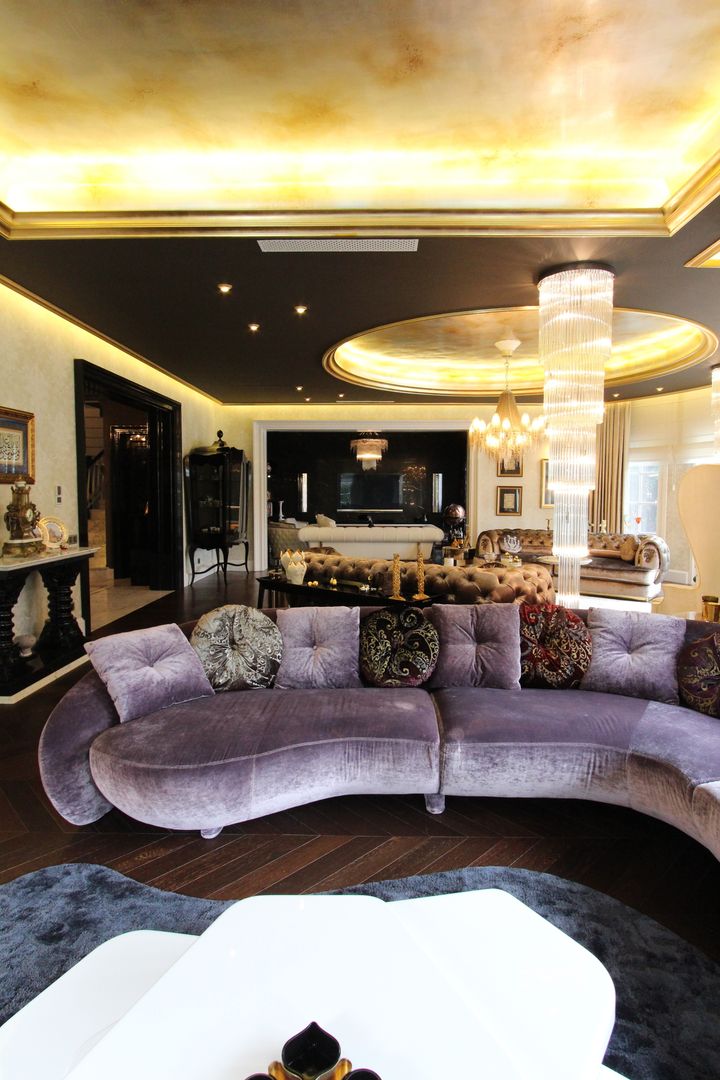 Contemporary Classical Villa in Kemer Golf & Country, Orkun Indere Interiors Orkun Indere Interiors Moderne woonkamers