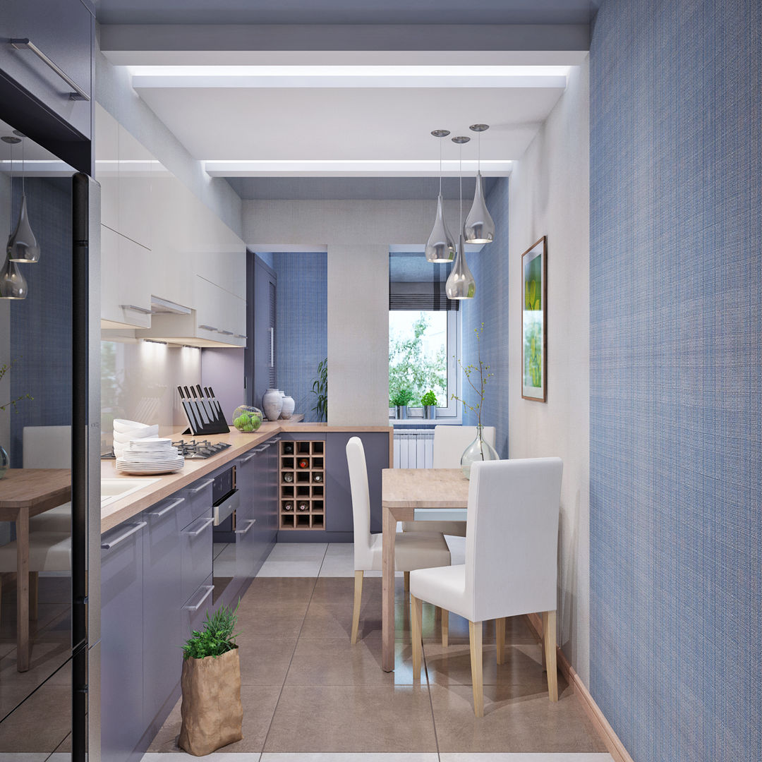 Дизайн квартиры в Севастополе в современном стиле, Студия дизайна ROMANIUK DESIGN Студия дизайна ROMANIUK DESIGN مطبخ