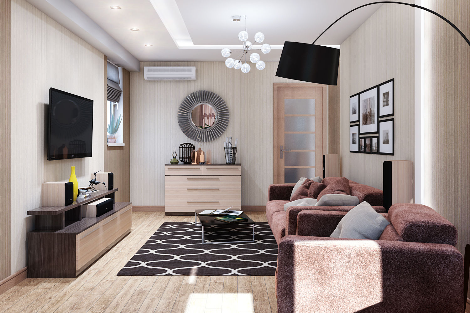 Дизайн квартиры в Севастополе в современном стиле, Студия дизайна ROMANIUK DESIGN Студия дизайна ROMANIUK DESIGN Minimalist living room