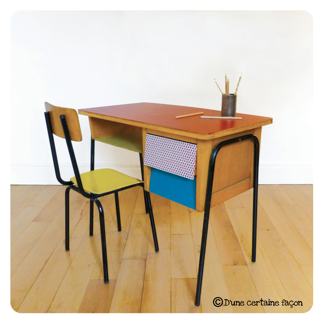 D'une certaine façon, mobilier vintage et coloré, D'une certaine façon D'une certaine façon Eclectische kinderkamers Bureaus & stoelen