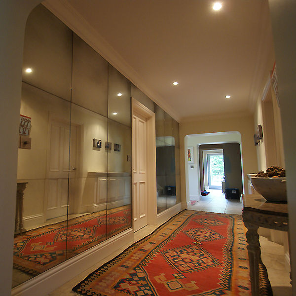 Large antique mirror glass panels Mirrorworks, The Antique Mirror Glass Company Classic style corridor, hallway and stairs