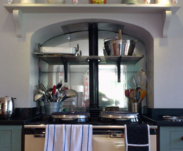 Antique mirror glass aga splashback Mirrorworks, The Antique Mirror Glass Company Cocinas de estilo rural