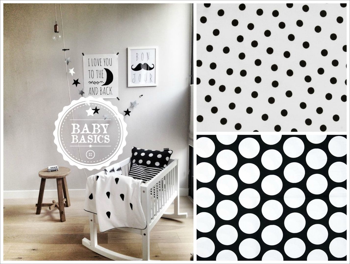 Dotty Dreams B&W Inspiration BabyBasics Cuartos infantiles de estilo moderno Accesorios y decoración