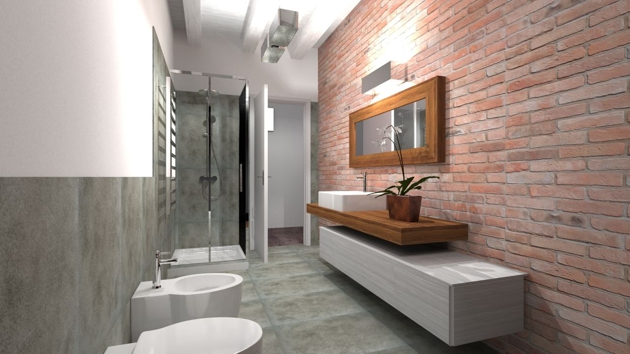 Rustico in città, B.Mid B.Mid Rustic style bathroom