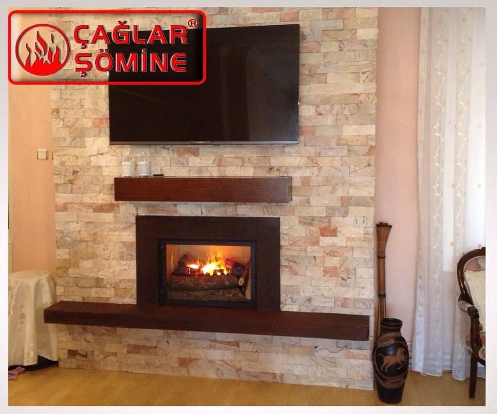 Elektrikli Şömine – 13, ÇAĞLAR ŞÖMİNE A.Ş ÇAĞLAR ŞÖMİNE A.Ş Livings de estilo rústico Chimeneas y accesorios