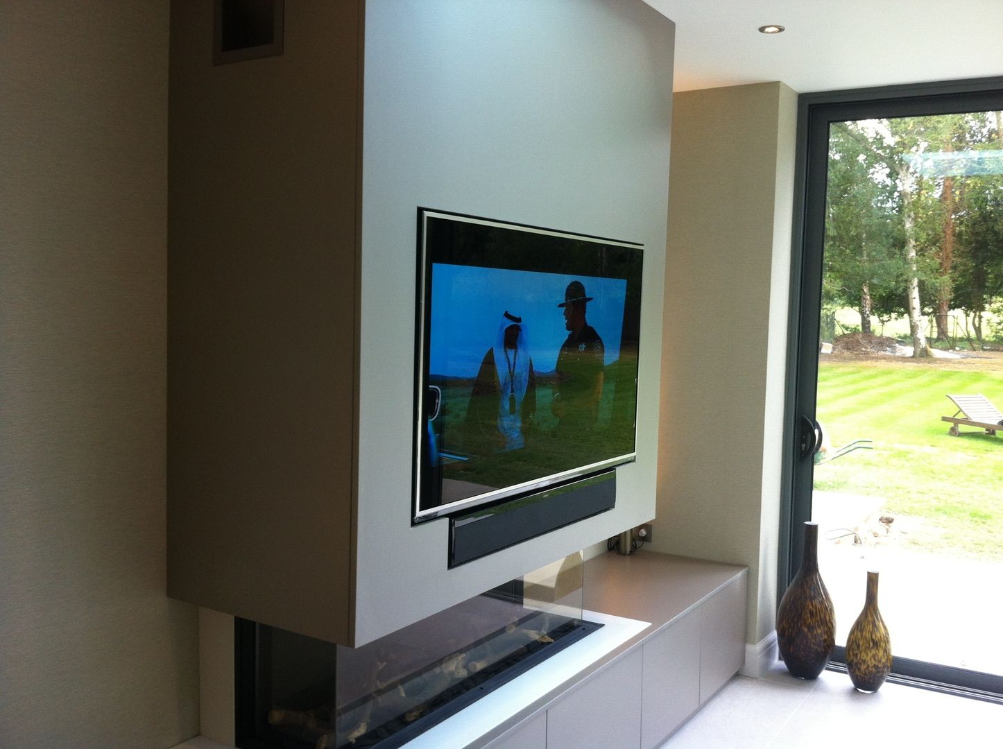 Flush fitting TV and cabinets Designer Vision and Sound Modern living room