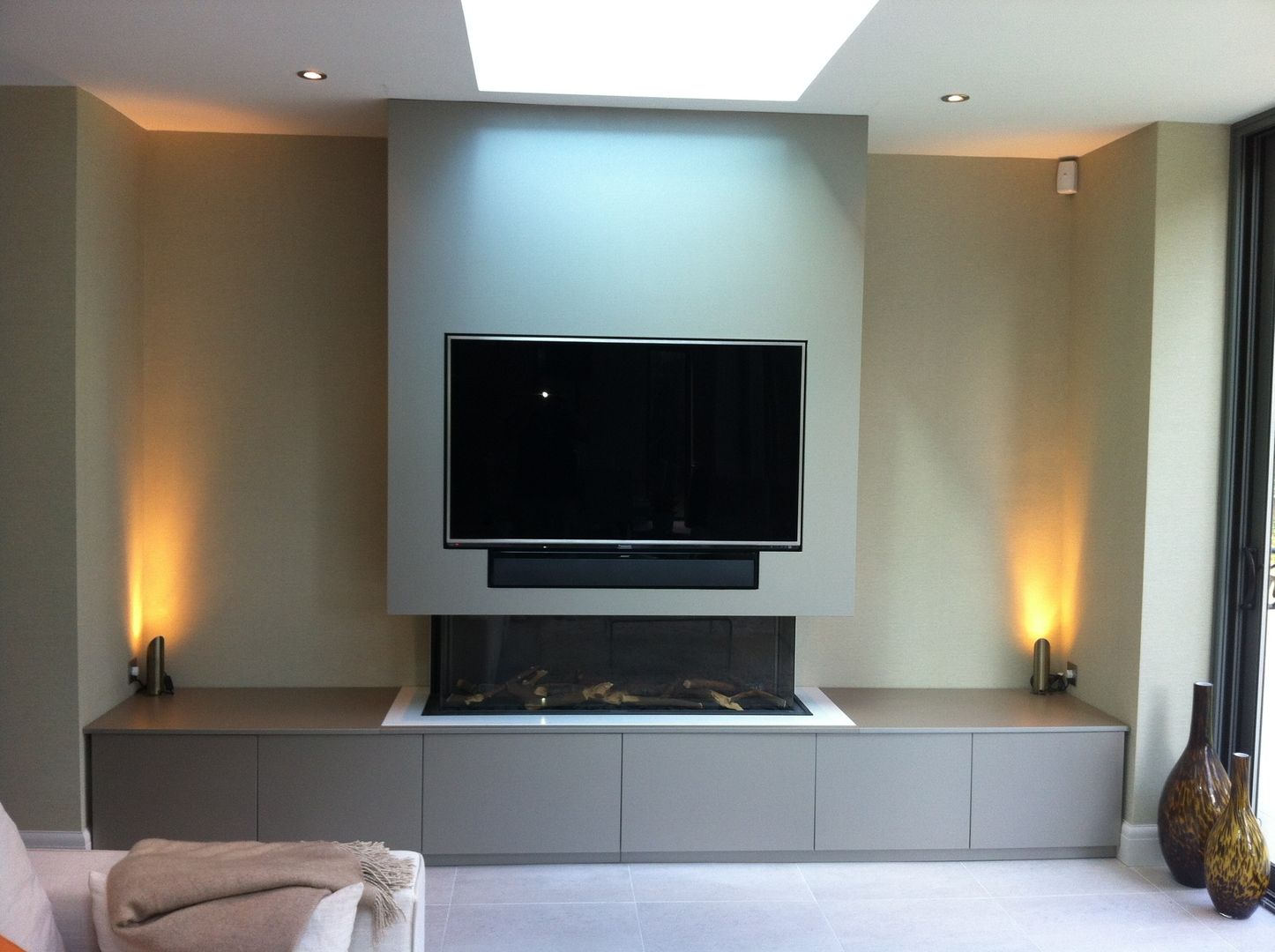 Flush fitting TV and cabinets Designer Vision and Sound Modern living room