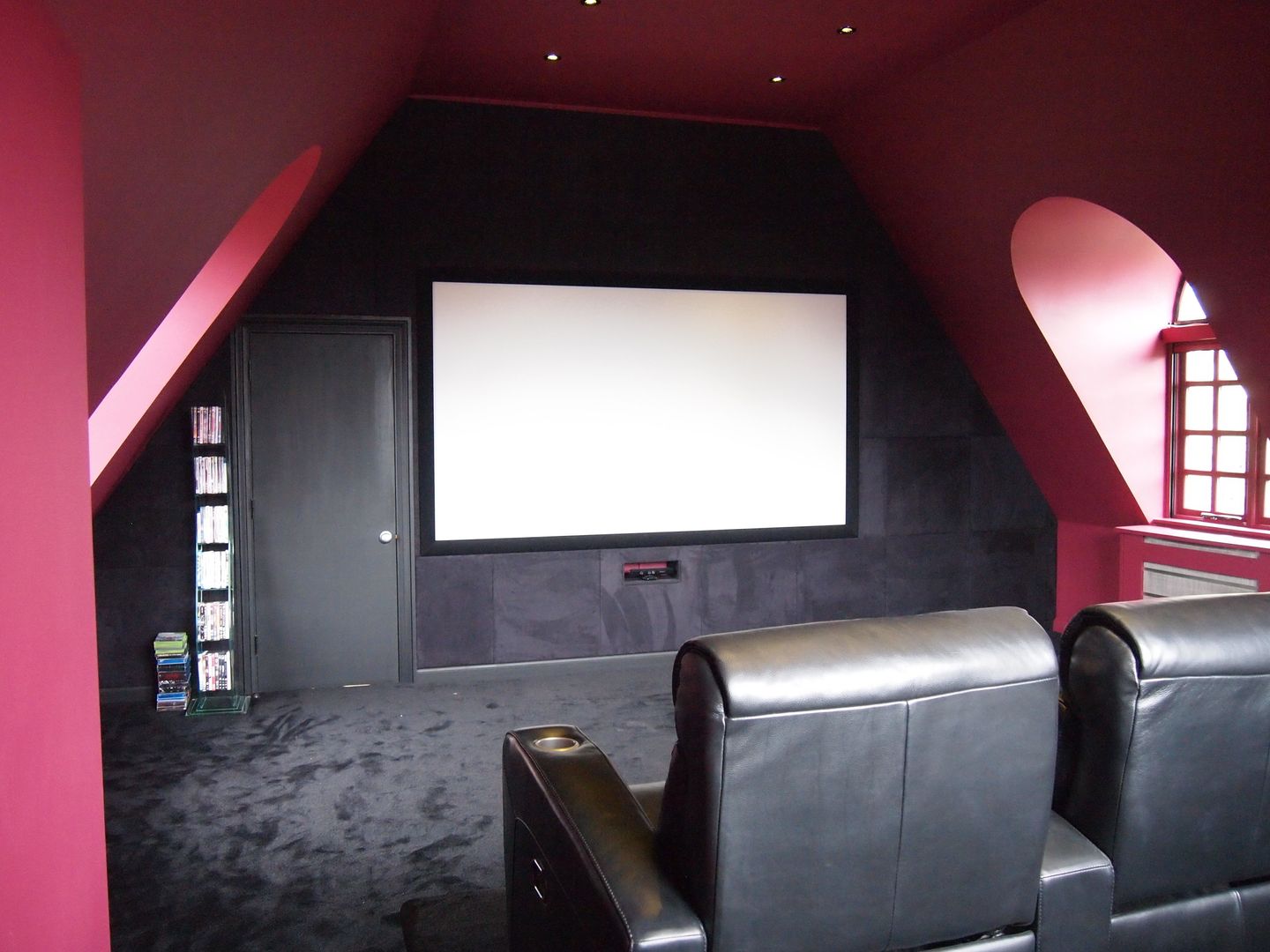 Suede fabric wall and screen in Designer Vision and Sound