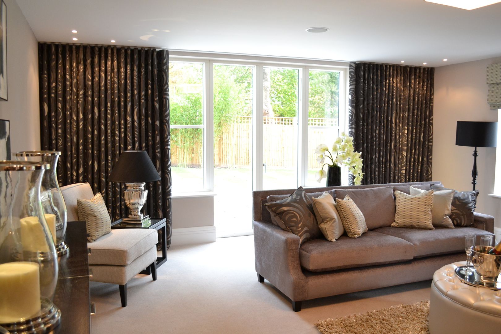 Living Room with Gorgeous Grey Fabric International Soft Furnishers Living room