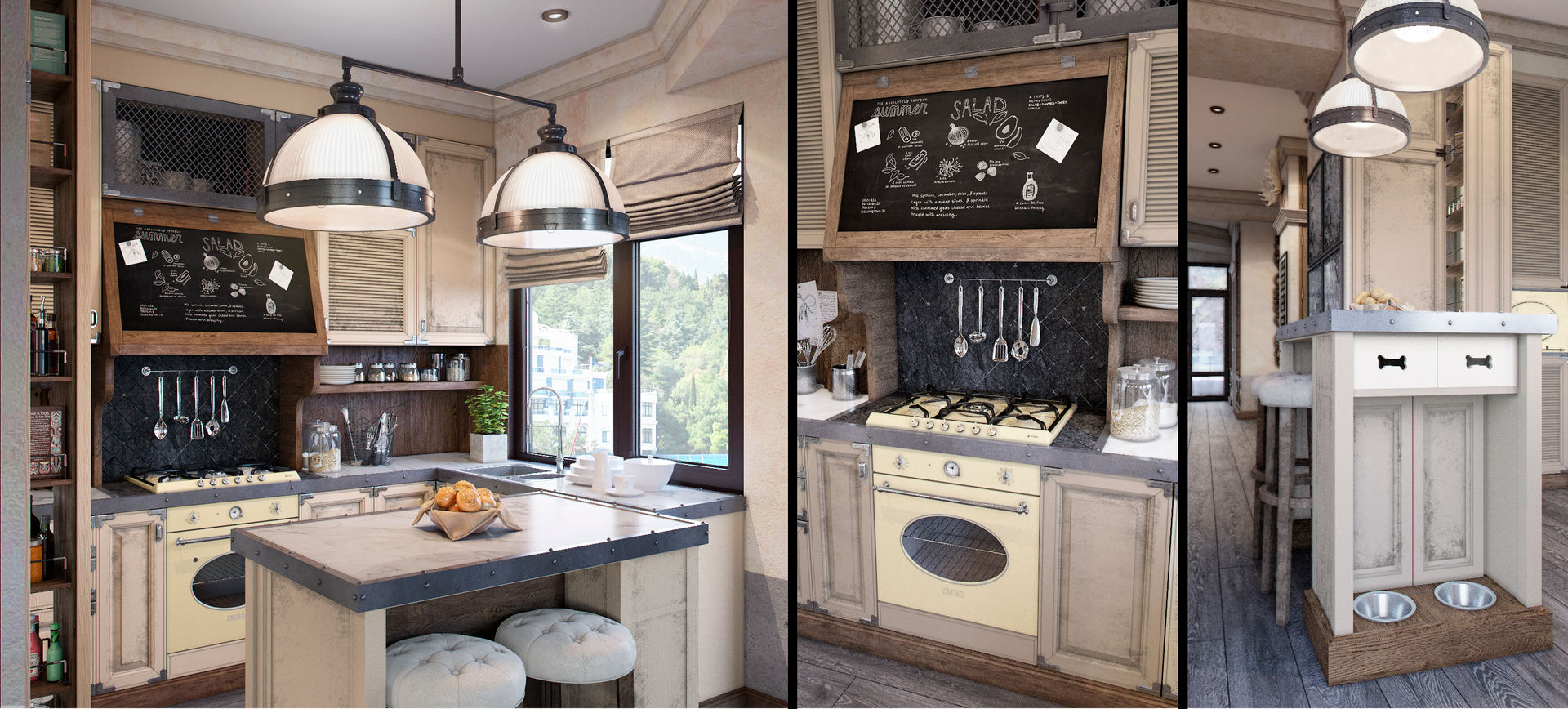 Проект в стиле RH, M-project M-project Rustic style kitchen