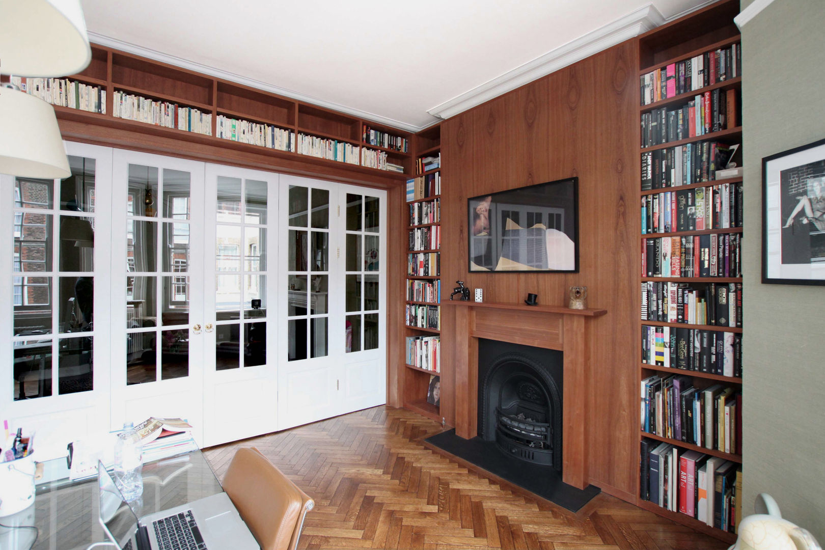 Wraparound Library & French Doors, Hampstead Tendeter Minimalist study/office