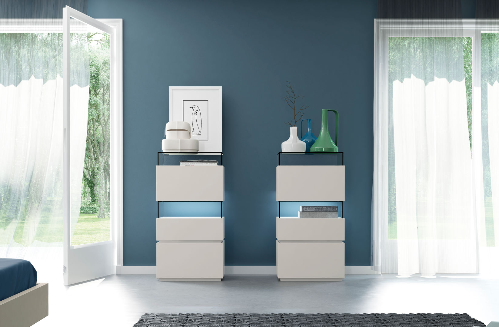 Dormitorio URBAN con inserciones de cerámica de EMEDE, EMEDE EMEDE Minimalist bedroom Dressing tables