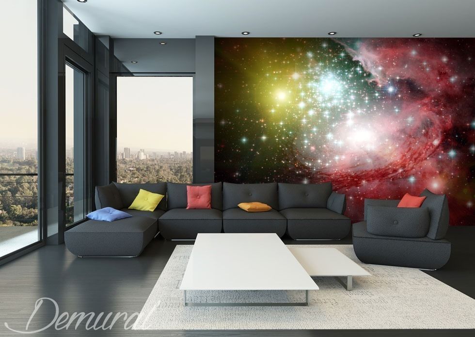 Colours of the universe Demural 现代客厅設計點子、靈感 & 圖片 配件與裝飾品